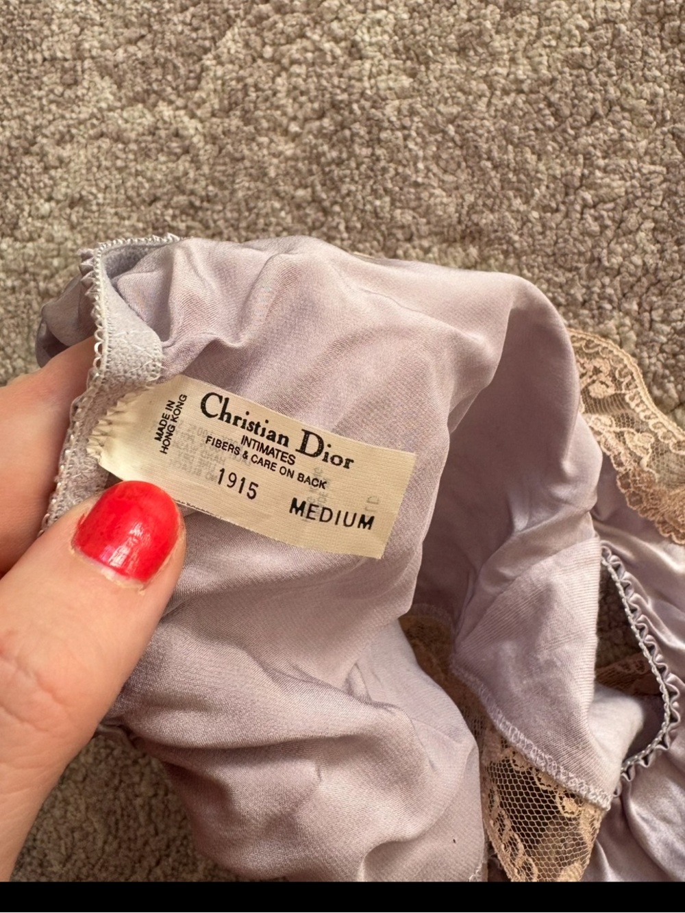 Christian Dior Vintage Women’s 34 Med. Purple Bra Bottom Silk Lace Lingerie Set - Picture 7 of 10